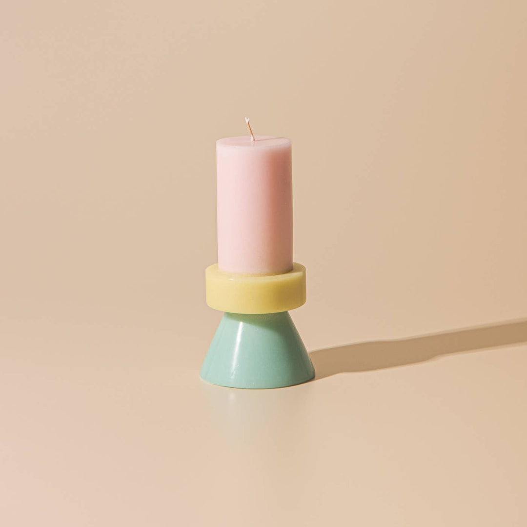 STAPEL KERZE TALL - FLOSS PINK / HELL GELB / MINZE