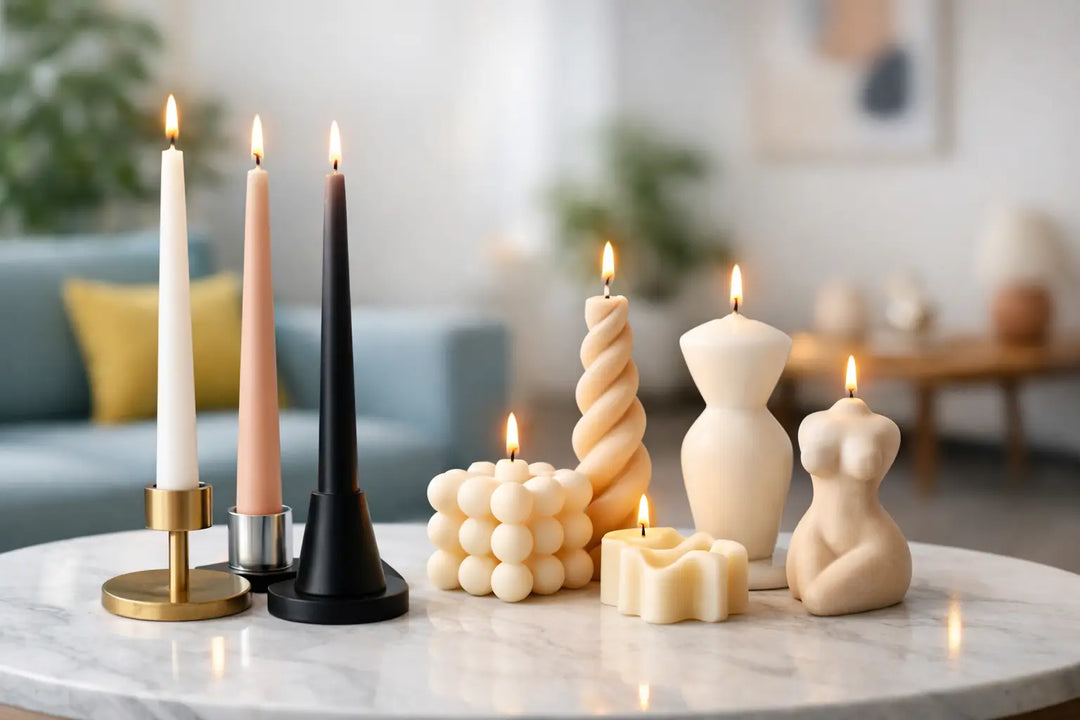Taper versus Sculptural Candles im Vergleich