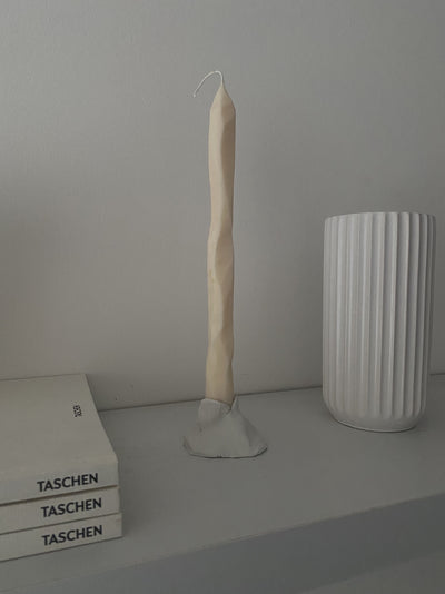 Hand Carved White Tapered Candles Set. Vegan, Soy  Wax