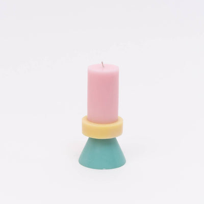 STACK CANDLE TALL - FLOSS PINK / PALE YELLOW / MINT