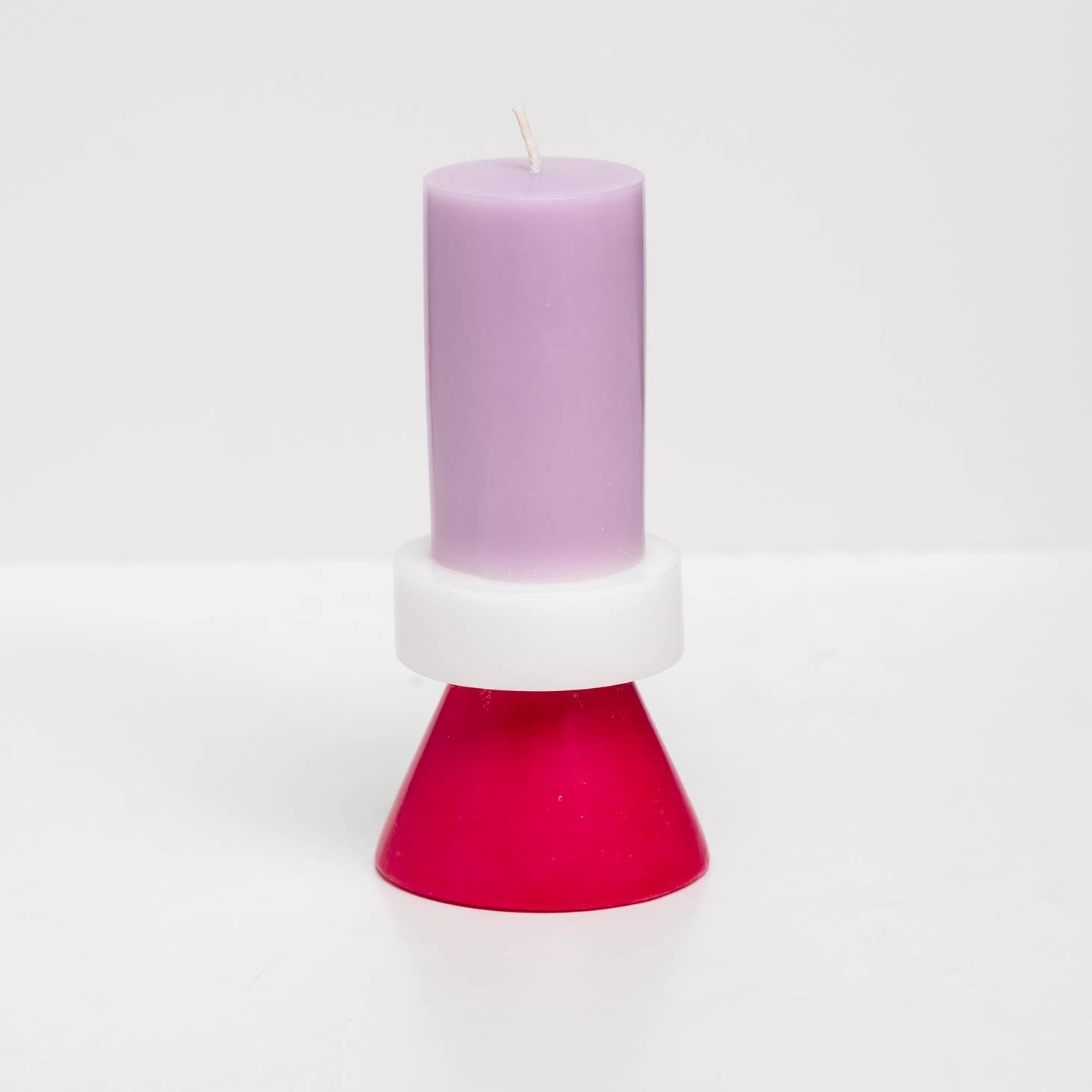 STACK CANDLE TALL - VIOLET/WHITE/GERANIUM from Yod and Co at Nula Haus