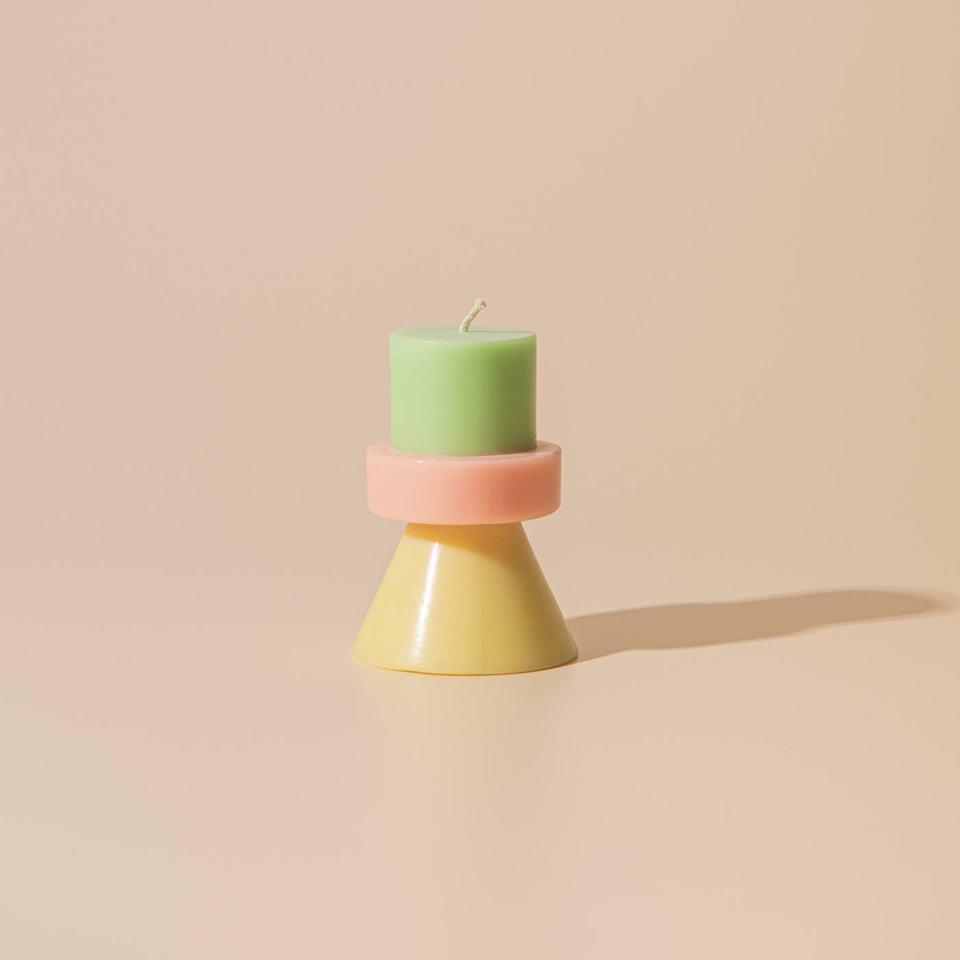 STACK CANDLE MINI - LIME GREEN / CORAL / YELLOW